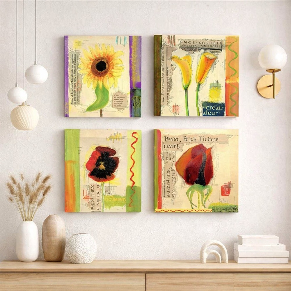 Z Gallerie “Floral Le Pricx” Canvas Print – 14” x 14” – Ready to Han